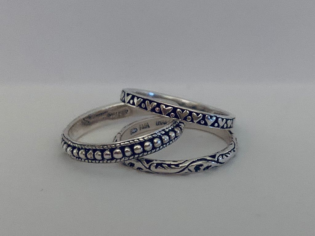 Sterling Heart Stack Ring