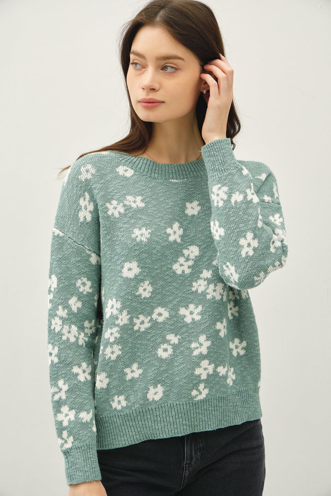 FLORAL SWEATER TOP