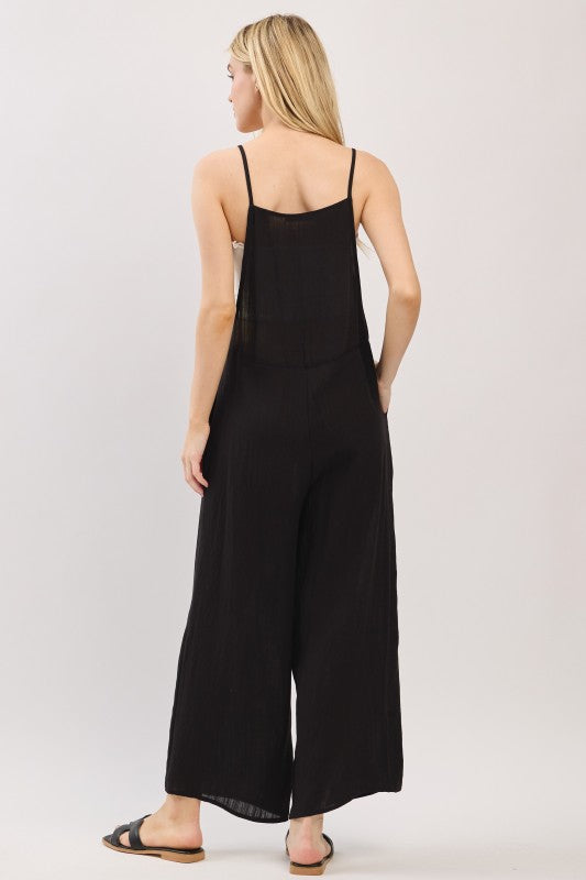 Spaghetti Strap Wide Leg Jumpsuit