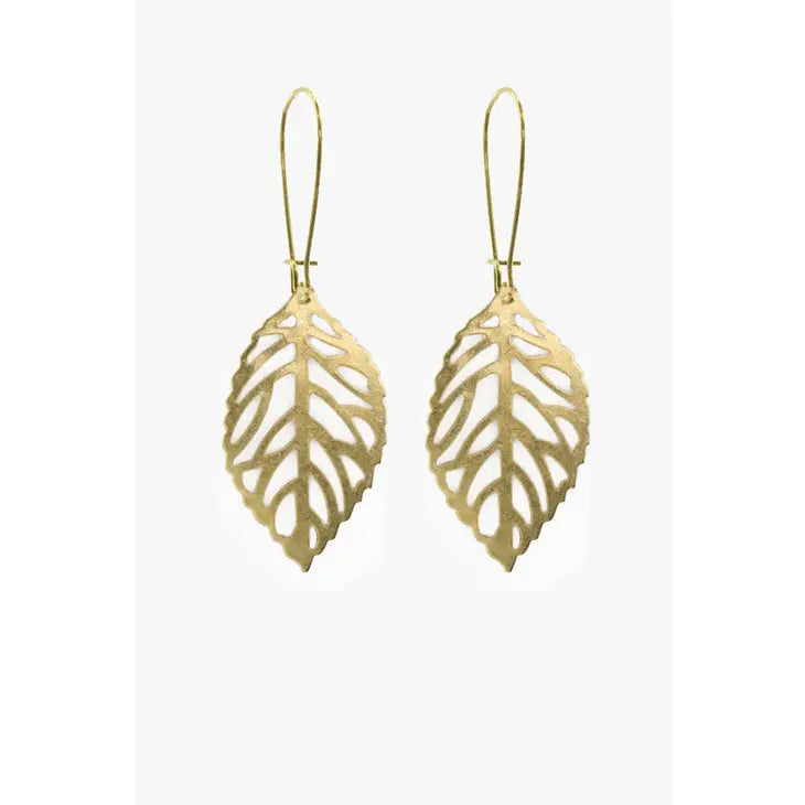 Brass Leaf Earrings