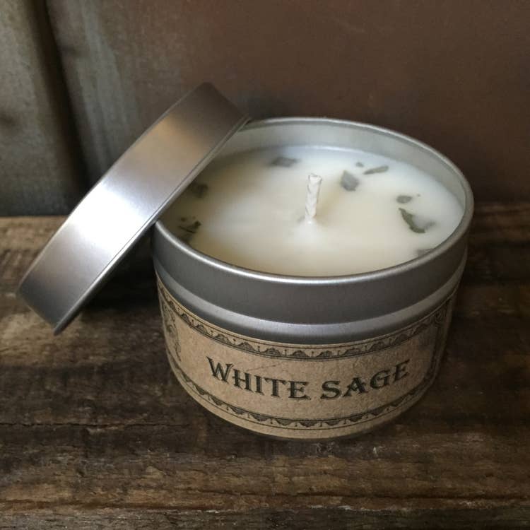 White Sage Botanical Travel Tin Candle 4oz