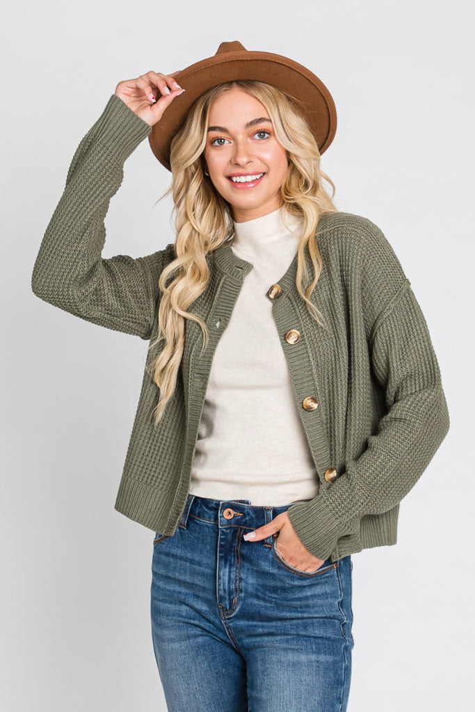 FOREVER COZY BUTTON-FRONT CARDIGAN