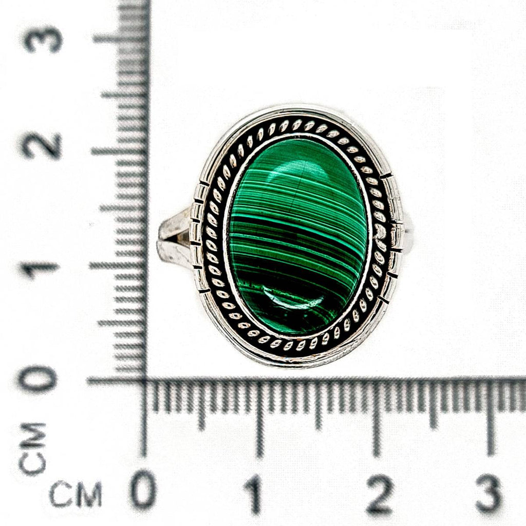 Oval Malachite Sterling Ring