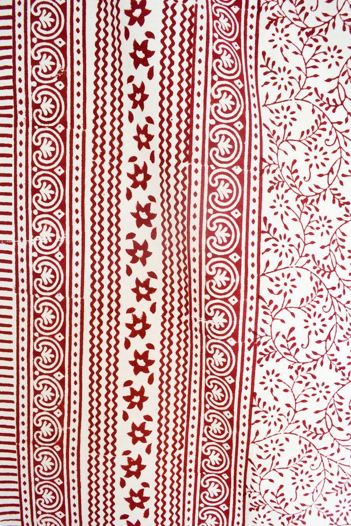 Red and White Printed Tapestry
